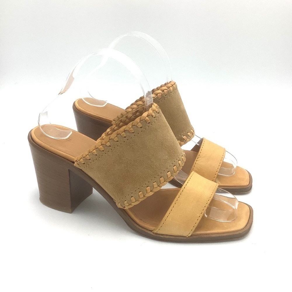 Frye Ashley‎ Tan Suede Mules 8.5 Made in Italy